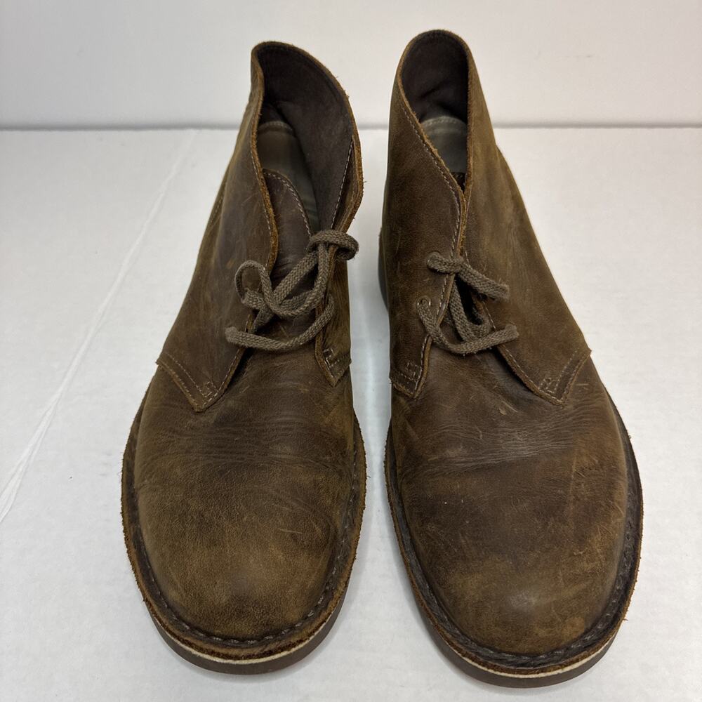 CLARKS Hommes Mens Chukka Brown Lace-Up Leather Boot Size:9.M